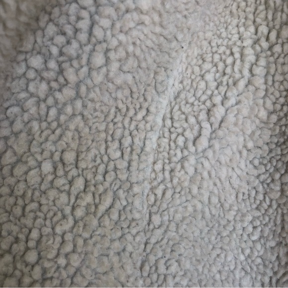 Vintage Denim White Sherpa Lined Shacket Button Up Jacket Dark Wash Work Coat - Picture 6 of 16